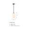 Designers Fountain Noor 60 Watt 1-Light Matte Black Modern Pendant Light with Etched Opal Glass Shade D324M-8P-MB - alternate 5
